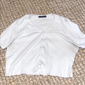 Brandy Melville white button up tee